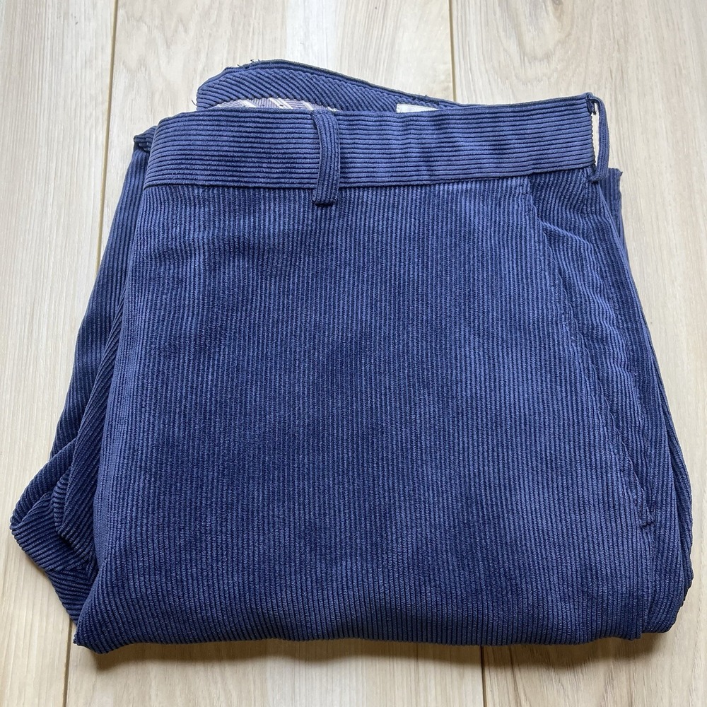 Peter Millar Mens Corduroy Nanoluxe Pants Flat Front Soft Blue Men's Size 36 - Picture 16 of 16